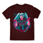 Miku Loves War Burgundy Men's T-shirt for Anime, Vocaloid