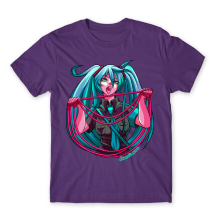 Miku Loves War Dark Purple Men's Tee for Anime, Vocaloid