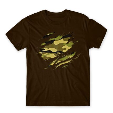 Military Uniform Chocolate Men's T-shirt for Soldier, Work