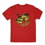 Military Uniform Red Men's T-shirt for Soldier, Work