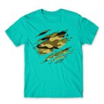 Military Uniform Turquoise Men's T-shirt for Soldier, Work