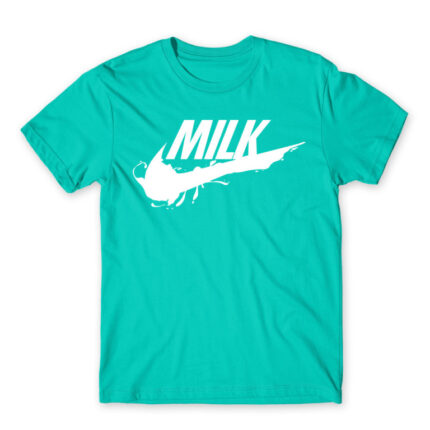 Milk Logo Turquoise Men's T-shirt for Brand Parody, Funny