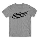Millenial Grey Melange Men's T-shirt for Brand Parody, Funny