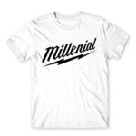 Millenial White Men's T-shirt for Brand Parody, Funny