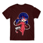 Miraculous Ladybug Burgundy Men's T-shirt for Anime, Miraculous Ladybug