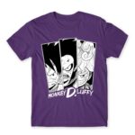 Monkey D. Luffy Dark Purple Men's T-shirt for Anime, One Piece
