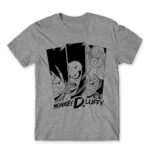 Monkey D. Luffy Grey Melange Men's Tee for Anime, One Piece