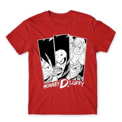 Monkey D. Luffy Red Men's T-shirt for Anime, One Piece