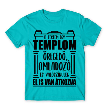 My body is a church Atoll Blue Men's Tee for Badass, Funny