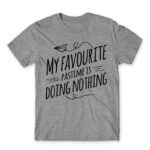 My favorite pastime Grey Melange Men's T-shirt for Funny, Laziness