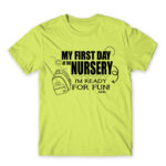 My first day at nursery Apple Green Men's T-shirt for Kindergartner, Work