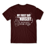 My first day at nursery Burgundy Men's T-shirt for Kindergartner, Work