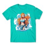 Nami – Ocean Turquoise Men's T-shirt for Anime, One Piece