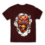 Naruto and Gamakichi Burgundy Men's Tee for Anime, Naruto