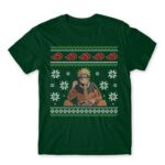 Naruto Christmas design Bottle Green Men's T-shirt for Anime, Naruto