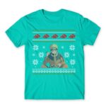 Naruto Christmas design Turquoise Men's T-shirt for Anime, Naruto
