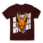 Naruto – Kyuubi Burgundy Men's T-shirt for Anime, Naruto