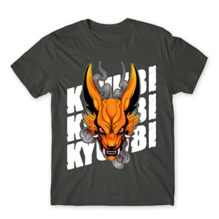 Naruto – Kyuubi Dark Grey Men's Tee for Anime, Naruto