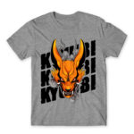 Naruto – Kyuubi Grey Melange Men's Tee for Anime, Naruto