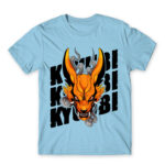 Naruto – Kyuubi Sky Blue Men's Tee for Anime, Naruto