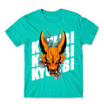 Naruto – Kyuubi Turquoise Men's T-shirt for Anime, Naruto