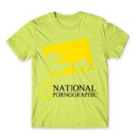National Pornographic Apple Green Men's Tee for Brand Parody, Funny