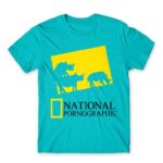 National Pornographic Atoll Blue Men's Tee for Brand Parody, Funny