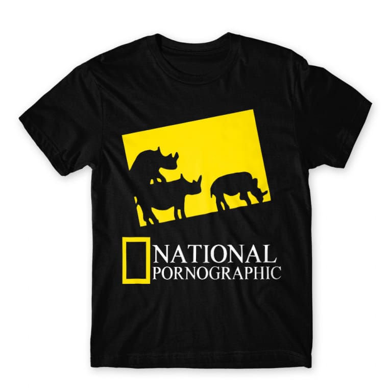 National Pornographic Black Men's T-shirt National Pornographic Black Men's T-shirt for Brand Parody, Funny
