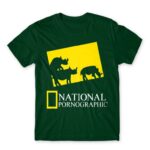 National Pornographic Bottle Green Men's T-shirt for Brand Parody, Funny
