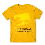 National Pornographic Gold Men's T-shirt for Brand Parody, Funny