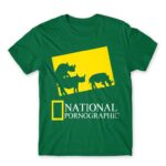 National Pornographic Kelly Green Men's T-shirt for Brand Parody, Funny