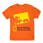 National Pornographic Orange Men's Tee for Brand Parody, Funny