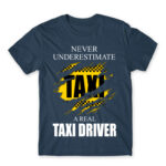 Never underestimate a real taxi driver Denim Men's T-shirt for Taxi Driver, Work