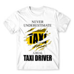 Never underestimate a real taxi driver White Men's Tee for Taxi Driver, Work