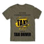 Never underestimate a real taxi driver Zinc Men's T-shirt for Taxi Driver, Work