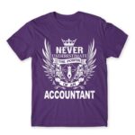 Never underestimate – accountant Dark Purple Men's T-shirt for Accountant, Work
