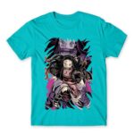 Nezuko Art Atoll Blue Men's T-shirt for Anime, Kimetsu No Yaiba