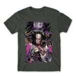 Nezuko Art Dark Grey Men's T-shirt for Anime, Kimetsu No Yaiba