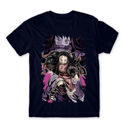 Nezuko Art Navy Men's Tee for Anime, Kimetsu No Yaiba