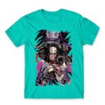 Nezuko Art Turquoise Men's Tee for Anime, Kimetsu No Yaiba