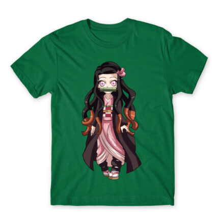 Nezuko Kelly Green Men's T-shirt for Anime, Kimetsu No Yaiba