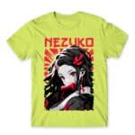 Nezuko portrait Apple Green Men's T-shirt for Anime, Kimetsu No Yaiba