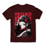 Nezuko portrait Burgundy Men's T-shirt for Anime, Kimetsu No Yaiba