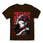 Nezuko portrait Chocolate Men's T-shirt for Anime, Kimetsu No Yaiba