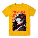 Nezuko portrait Gold Men's T-shirt for Anime, Kimetsu No Yaiba