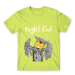 Night Owl Apple Green Men's T-shirt for Anime, Original Art