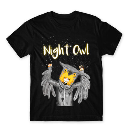 Night Owl Black Men's T-shirt for Anime, Original Art