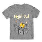 Night Owl Grey Melange Men's Tee for Anime, Original Art
