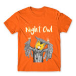 Night Owl Orange Men's Tee for Anime, Original Art