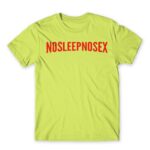 No Sleep – No Sex Apple Green Men's T-shirt for Brand Parody, Funny